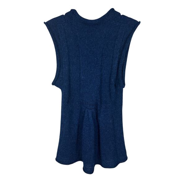 Forever 21 Y2K Navy Blue Mohair Blend Babydoll Sleeveless Sweater Dress M - Picture 2 of 6